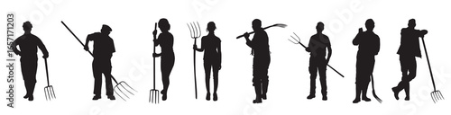 pitchfork silhouettes vector illustration