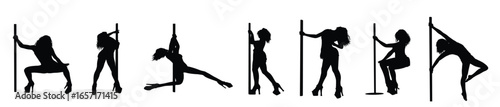 pole dancing female action silhouette.