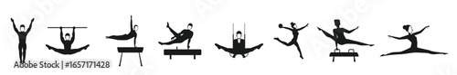 pole dancing silhouette silhouettes gymnasts vector illustration