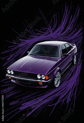  Photo abstract art, sweeping, bold brushstrokes in deep purpletons