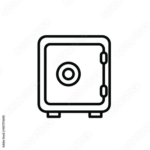 Secure your assets with this modern, minimalist safe icon representing financial security and protection in a clean, professional design