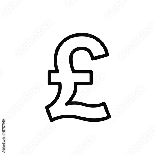Bold outline of a British Pound Sterling symbol, representing finance, currency, and economic concepts with modern simplicity and clear graphic appeal for business.