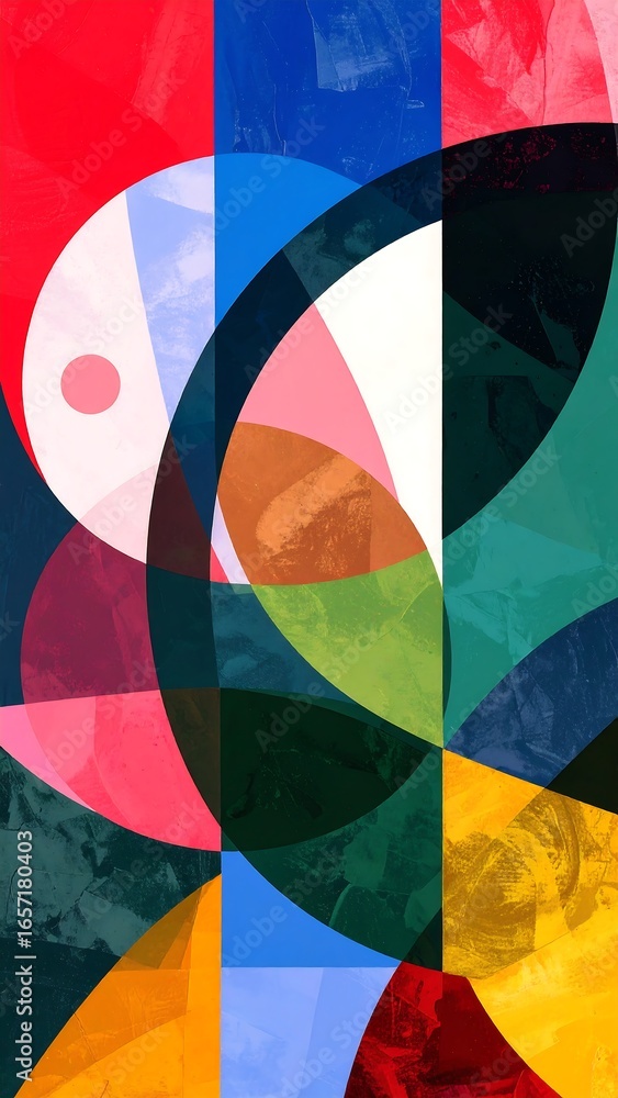Fototapeta premium Abstract geometric shapes in vibrant colors (4)