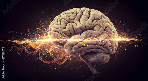 Human Brain with Energy Waves and Neural Connections