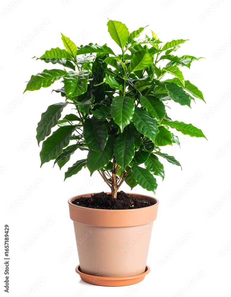 Obraz premium Coffee plant in terracotta pot
