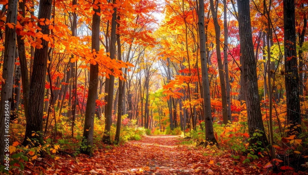 Fototapeta premium Autumnal forest path