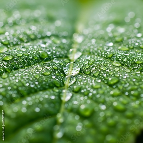 Leaf's Morning Dew: A Macro View of Nature's Beauty