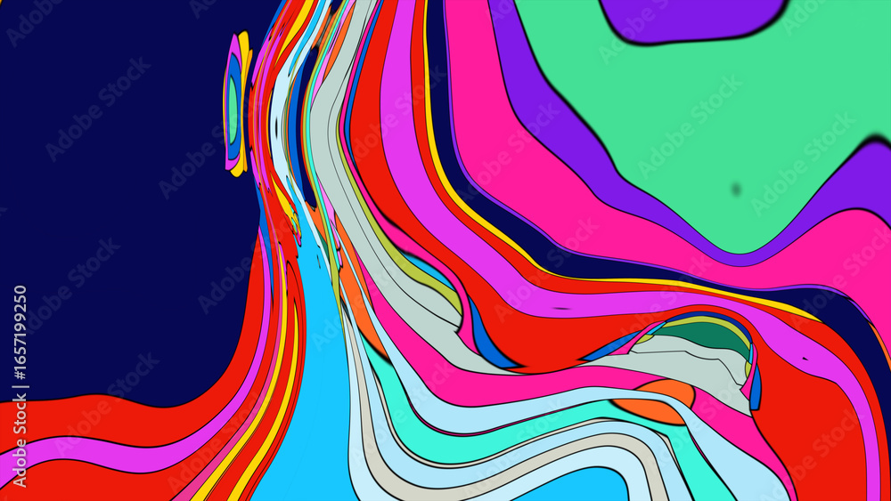 Obraz premium Colorful, abstract, fluid, and geometric background for a music festival