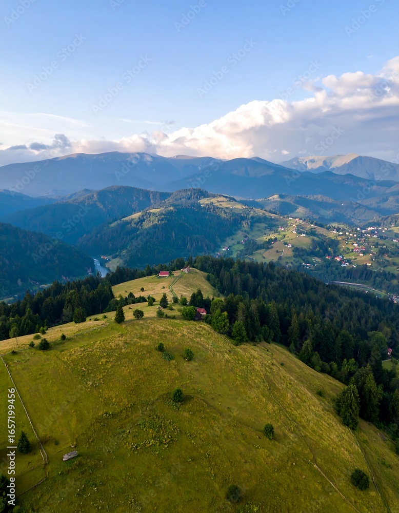 Fototapeta premium Mountainous landscape, rolling hills
