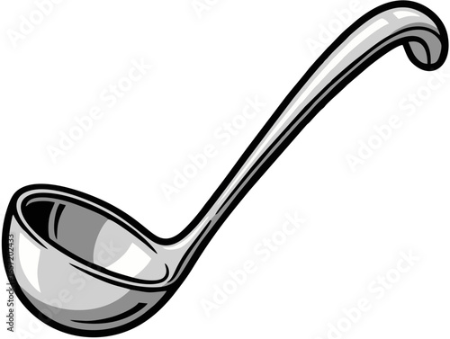 Metal Soup Ladle Vector Icon