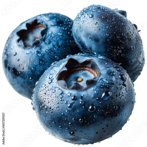 Wallpaper Mural Fresh blueberries close up with water droplets for healthy eating and nutrition isolated on transparent background, png Torontodigital.ca