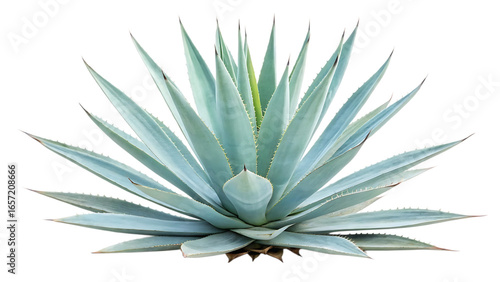 Blue agave plant isolated on transparent background