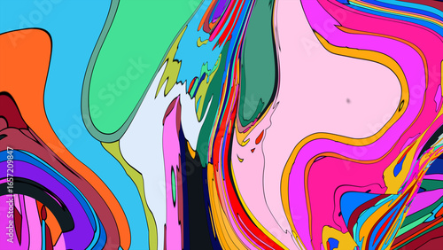 Colorful, abstract, fluid, and geometric background for a music festival