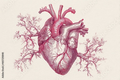 Symbolic Anatomical Heart: Enhanced with Rose Roots