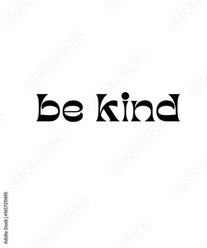 A “Be Kind” design featuring soft, rounded typography in pastel colors like light pink and baby blue, accented with small decorative elements such as hearts, flowers, or a cute animal illustration to 