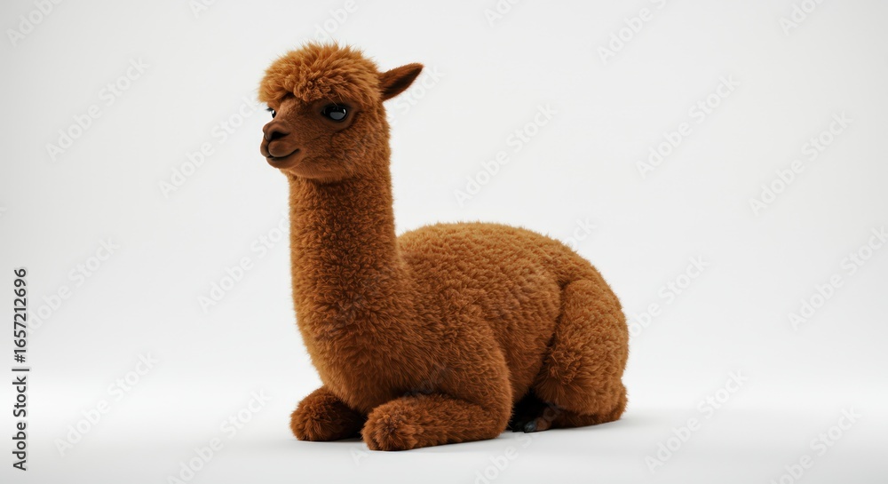 Brown alpaca figurine studio shot Brown alpaca figurine studio shot