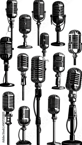 Collection of vintage microphones