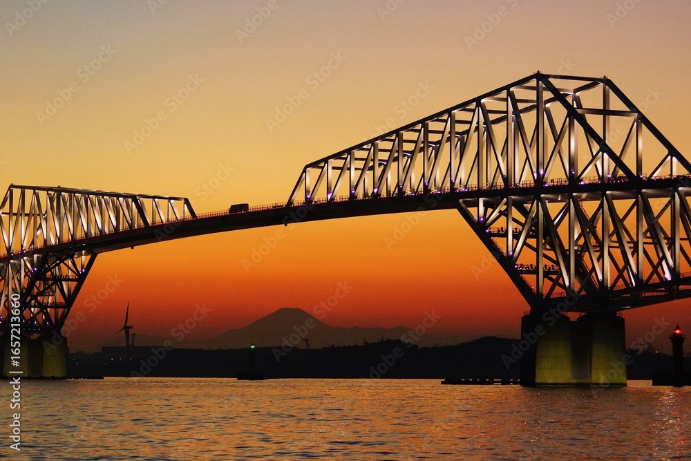 Naklejka premium ゲートブリッジ夜景