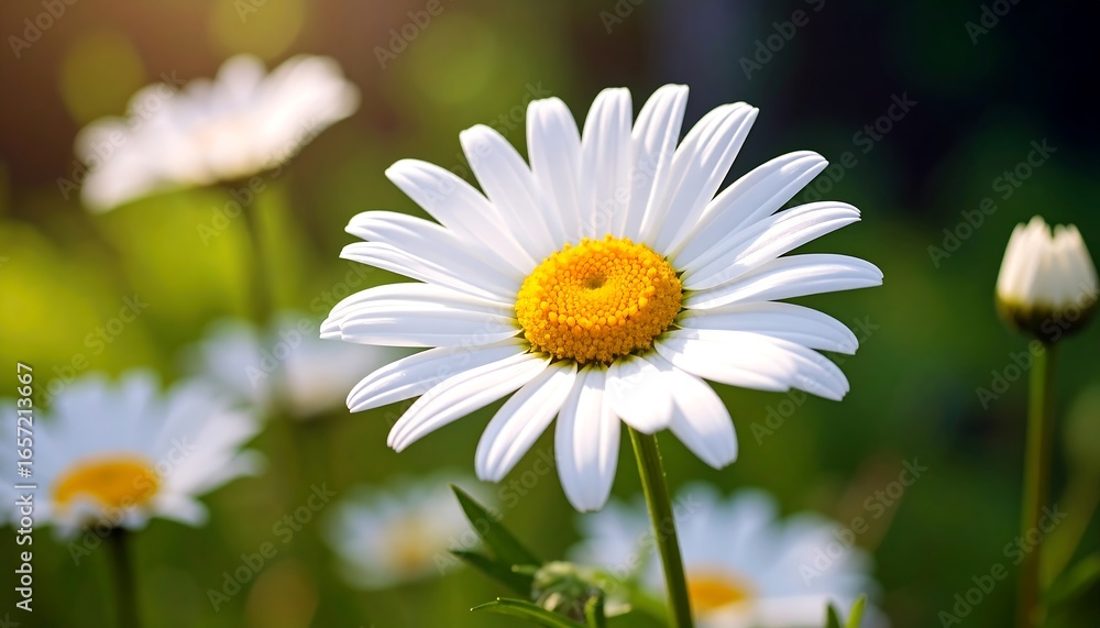 Fototapeta premium Beautiful white daisy in garden