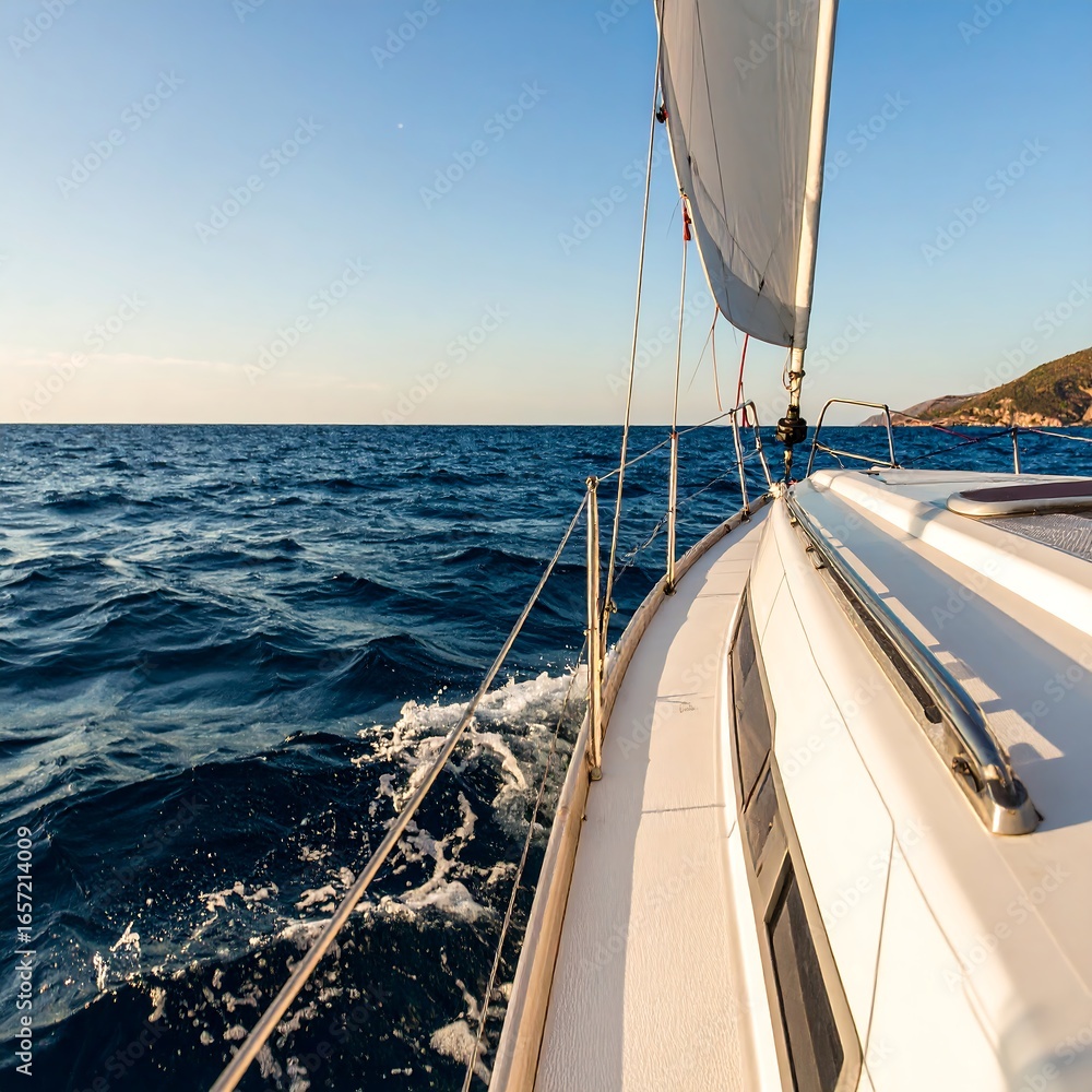 Obraz premium Sailing yacht on the open sea