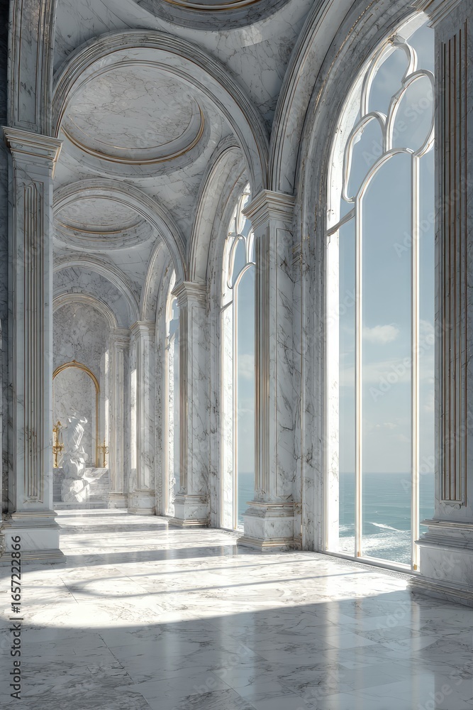 Obraz premium Celestial Colonnade Neo-Classical Futurism