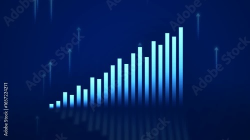 Wallpaper Mural Investing profitable stock market diagram. Business growth. Economy bar chart. Marketing sales. Torontodigital.ca