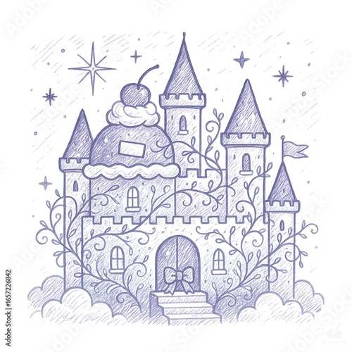 fairy tale castle vector illustration