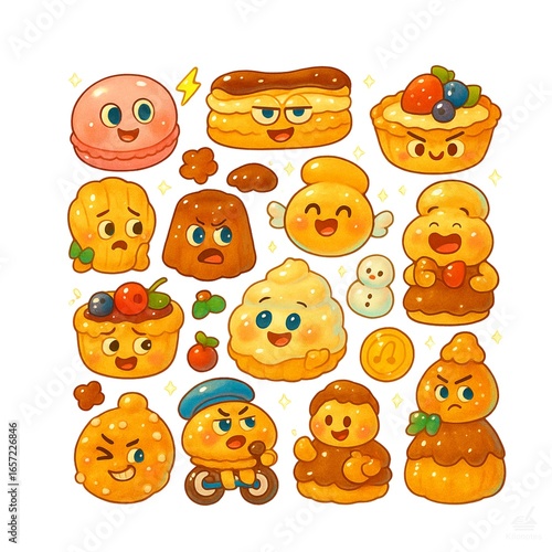 set of funny cartoon animals