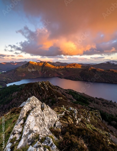 Mountain landscape at sunrise