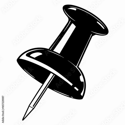 Push Pin Thumbtack Minimal Vector Line Art