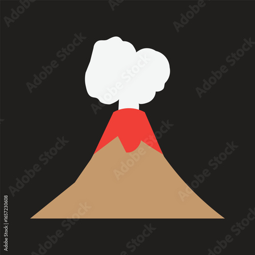 Vector image of a mountain illustration of a shape of the earth's surface that towers high above the surrounding area