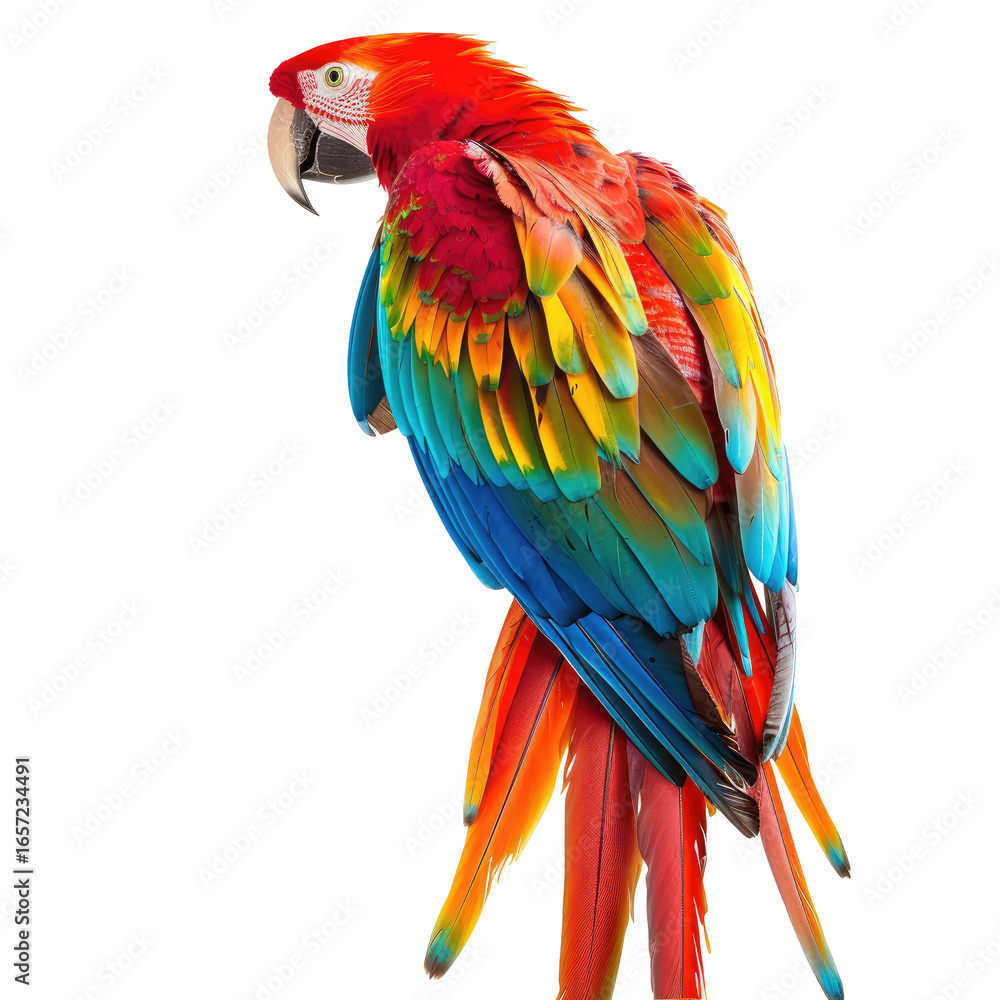 Obraz premium Vibrant parrot in profile, showcasing colorful plumage (1)