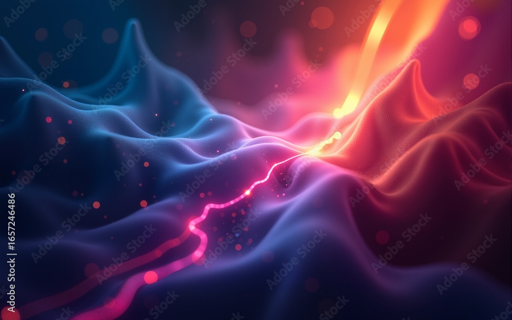 Obraz premium Vibrant Abstract Design With Glowing Elements Generative. High quality