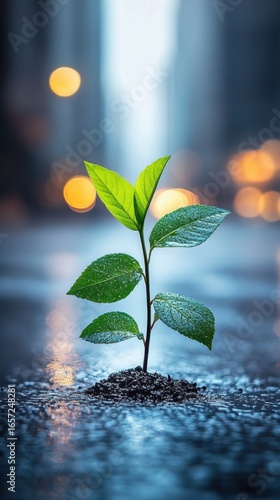Sprout Growing in Urban Environment