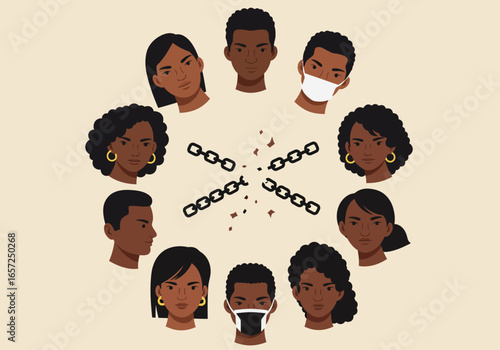 Breaking Free  A Visual Representation of Overcoming Systemic Barriers and Achieving Equality