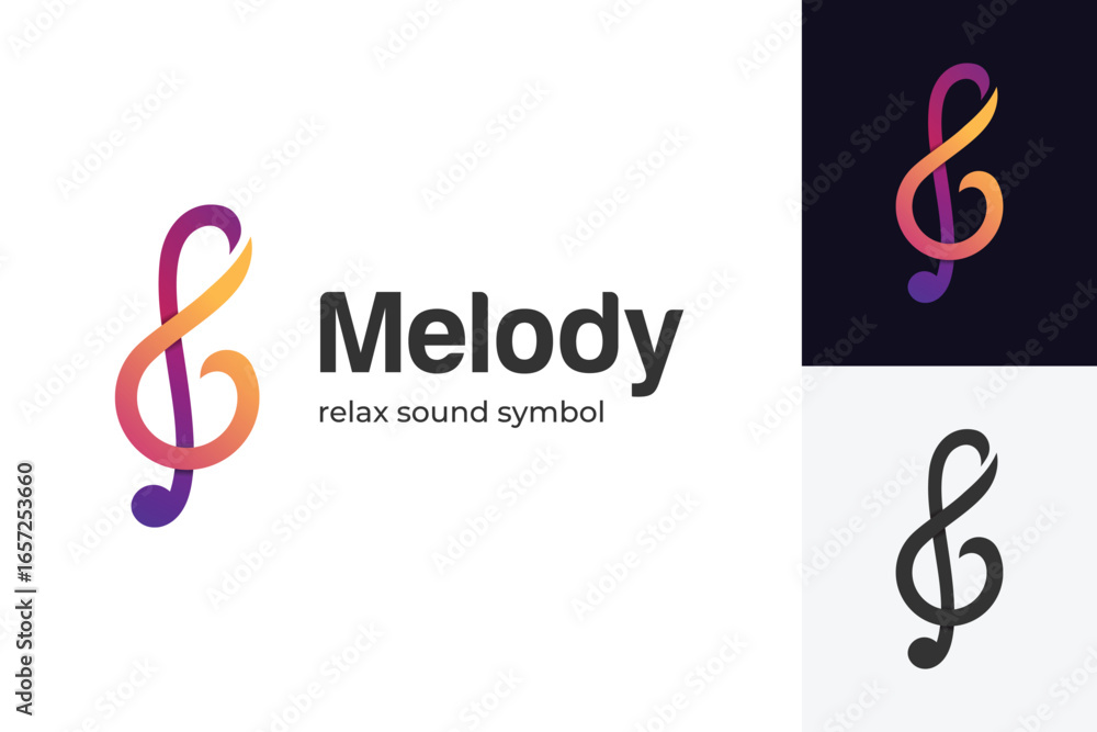 Obraz premium Music Logo Design with Letter G and Treble Clef Melody Symbol Concept for Entertainment, Audio Streaming, and Creative Branding