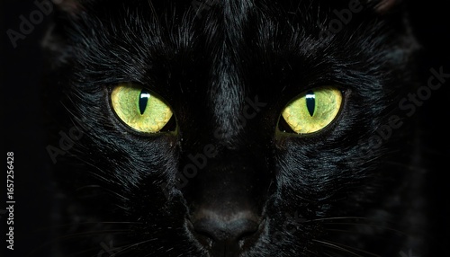 Close-up black cat eyes