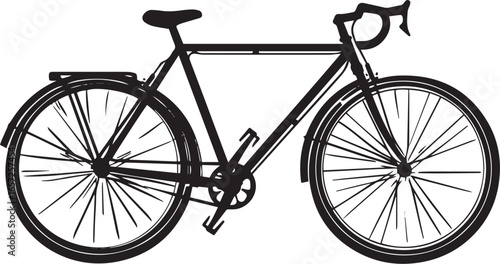 Vintage bicycle silhouette illustration on white background