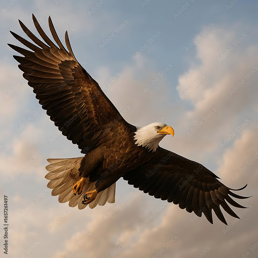 Obraz premium Eagle in Flight with Spread Wings