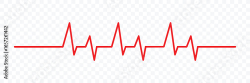 Heart beat icon set. Electrocardiogram. Wave pulse. health icon, heartbeat line, cardiograph icon, heart rhythm symbol. Red cardiology pulse icons. Vector illustrator