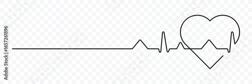Heartbeat line icon. Heart rhythm, cardiology, medical pulse, ECG, EKG design, healthcare, cardiogram. Vector illustration