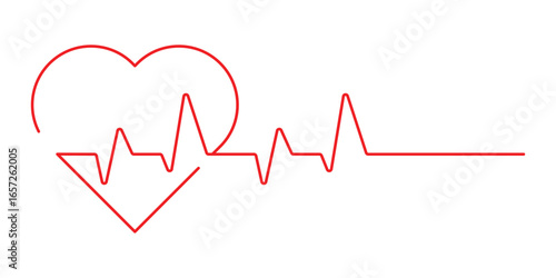Heart beat icon set. Electrocardiogram. Wave pulse. health icon, heartbeat line, cardiograph icon, heart rhythm symbol. Red cardiology pulse icons. Vector illustrator