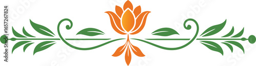 Elegant Ornamental Divider Tulip Floral Pattern.