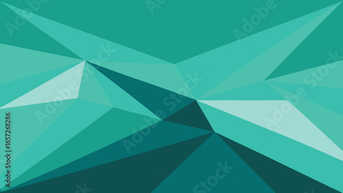 Faceted Geometric Design in Shades of Teal and Green abstract background