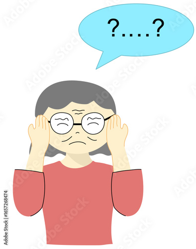 A senior woman with memory loss due to Alzheimer's disease