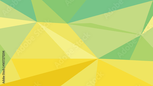 Geometric Low Poly Abstract Background in Yellow and Green Tones polygon