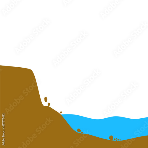 Erosion land deposition illustration