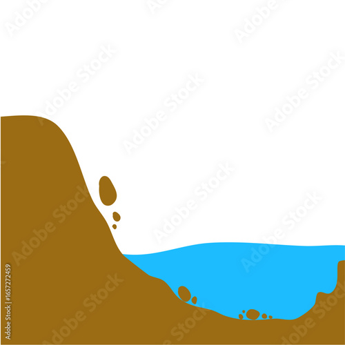 Erosion land deposition illustration