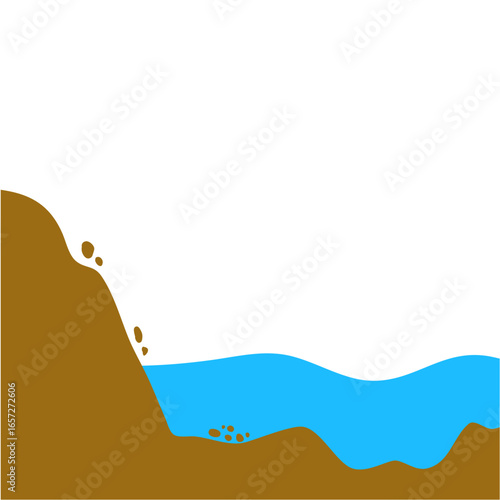 Erosion land deposition illustration