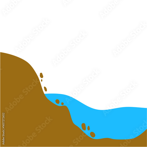 Erosion land deposition illustration